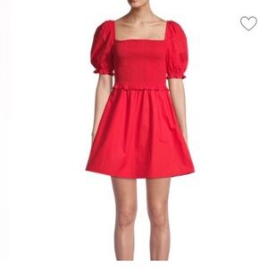French Connection Red Eso Poplin A-Line Dress
